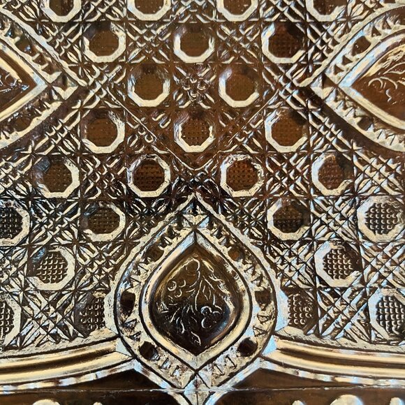 Vintage Glass Candy Trinket Dish Fan Shaped Classic Cottagecore Table Decor 50s - Picture 7 of 8